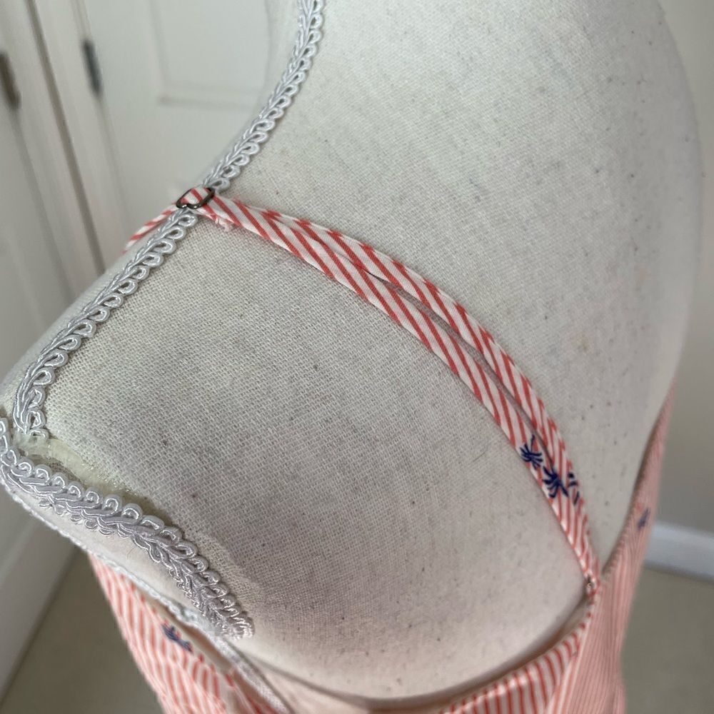 NWT Free People Garden Grove Pink and White Striped Palm Tree Print Slip Dress - Picture 10 of 12